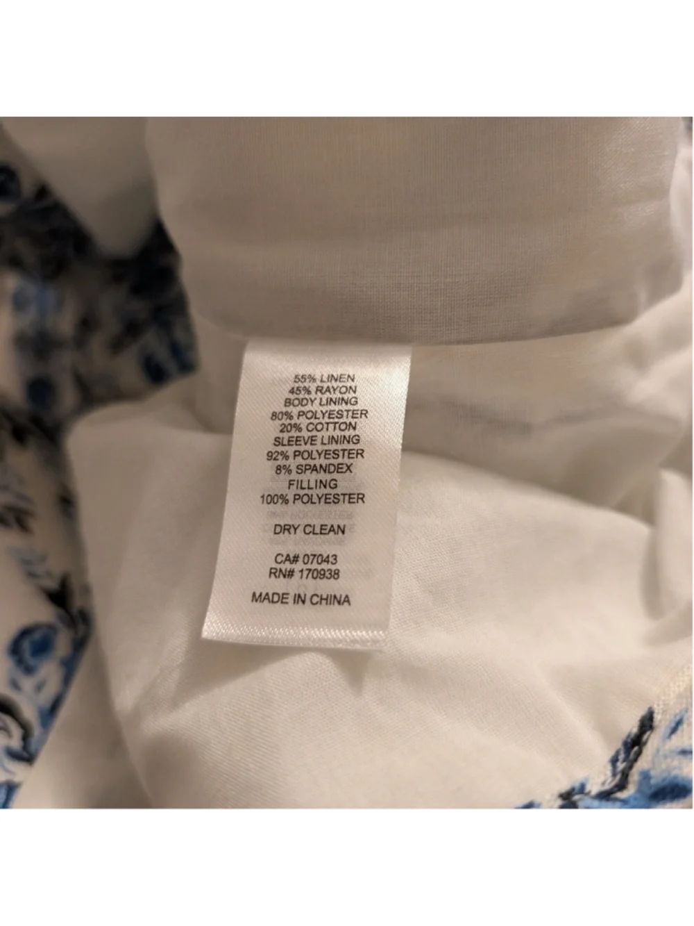 House Of Harlow Floral Blue and White Women's Jacket Size L New No Tags